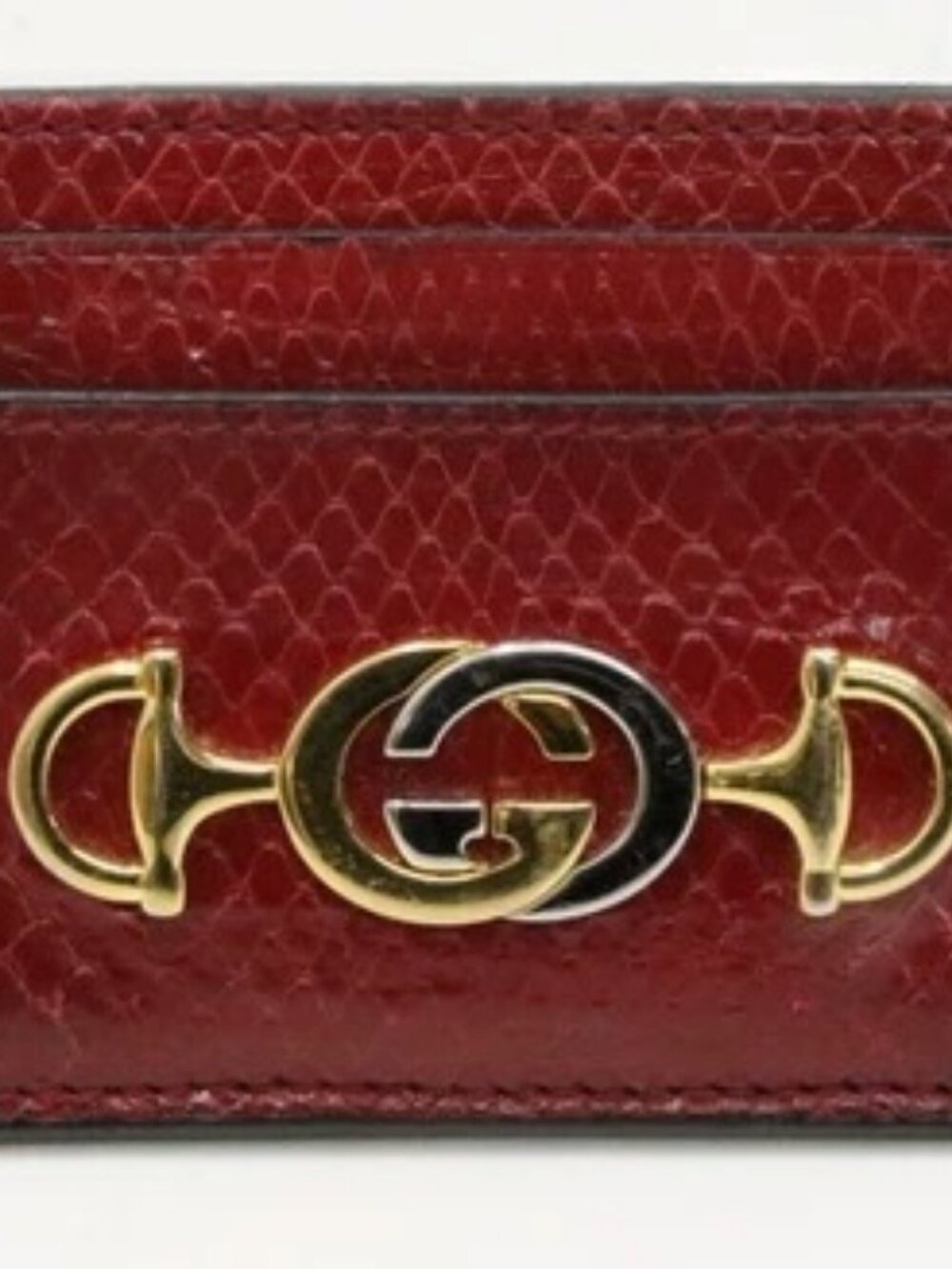 Gucci Zumi Card Holder Interlocking G Horsebit Compact Wallet - Burgundy